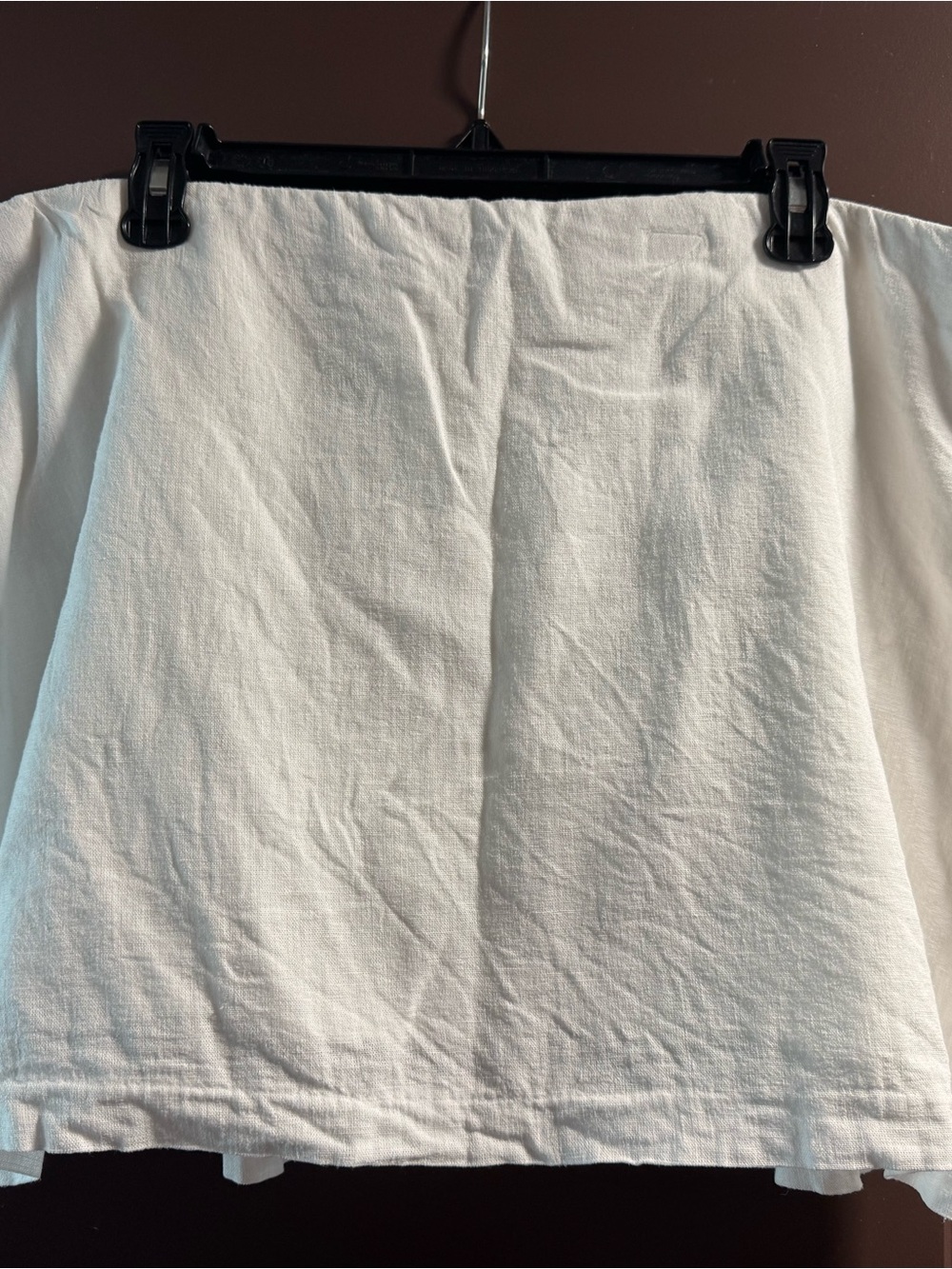 Abercrombie Curve Love Scarlett White Linen Mini Skort